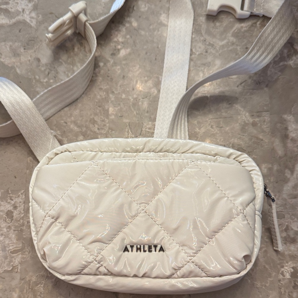 Athleta Quilted Crossbody Bag in White